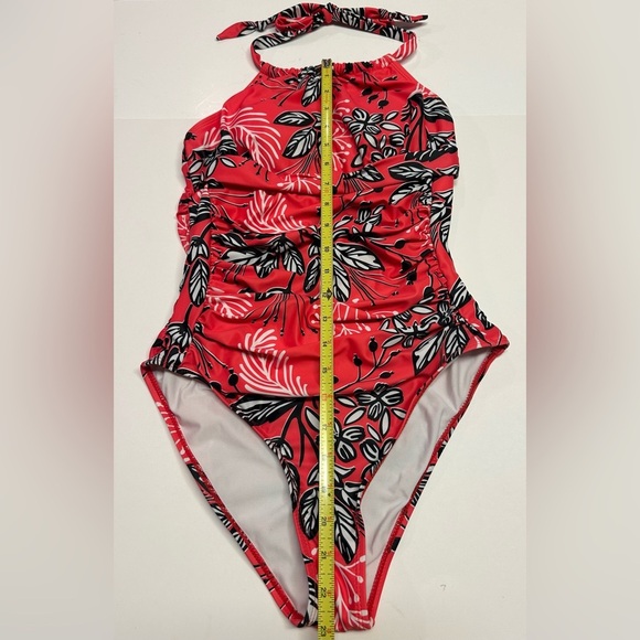 Yonique One Piece Swimsuits Tummy Control Hight Neck Women’s Size S Red Floral‎ - Picture 2 of 7